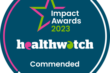 Healthwatch England Commended Award badge