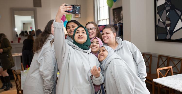 Group of young volunteers having a selfie