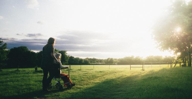 Woman in wheelchair