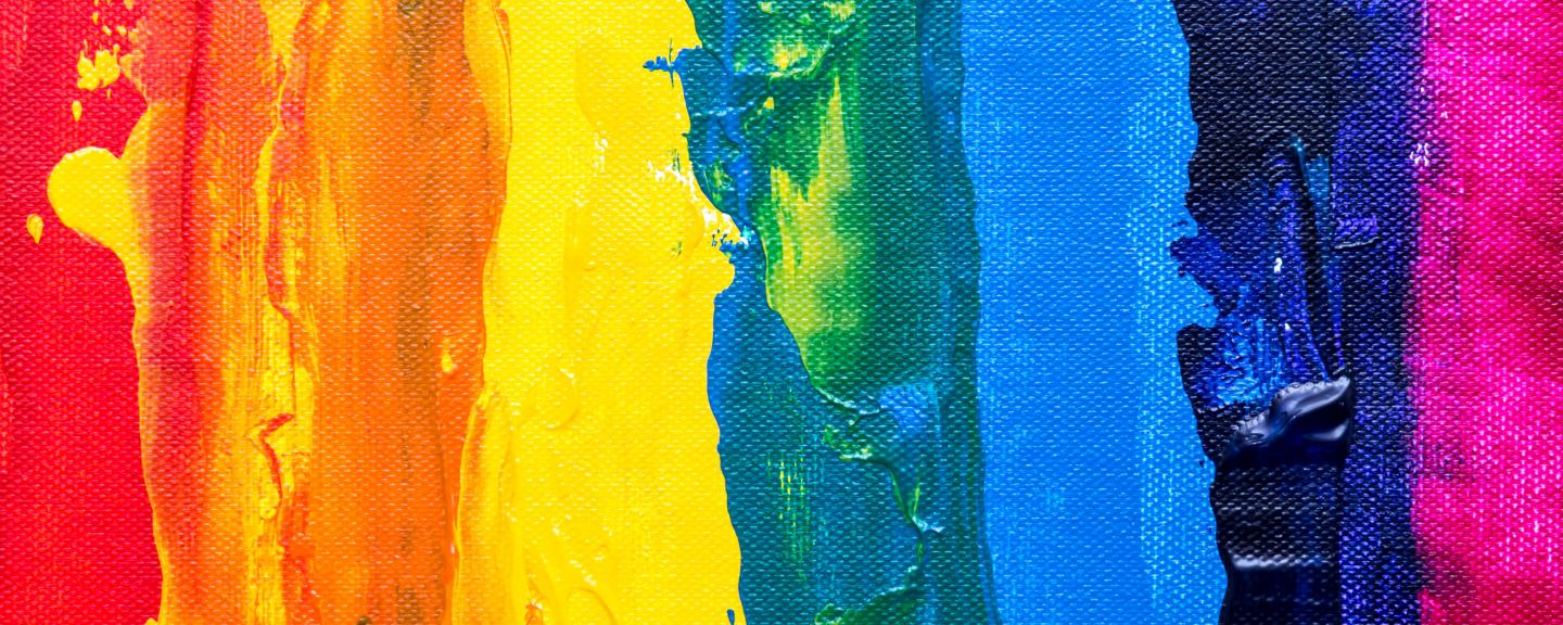 Painting in rainbow colours