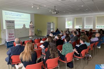 Professor Wendy Wills presenting at the Healthwatch AGM