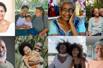 Collection of images of black people smiling to camera