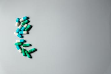 Image of green and blue medication