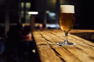 glass of beer on a table