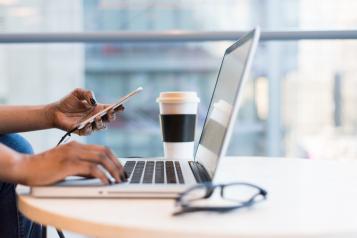 Woman using a laptop 