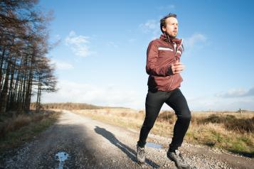 Man out running in the countryside