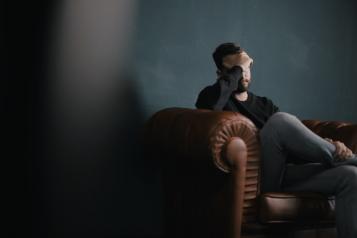 Man relaxing in chair