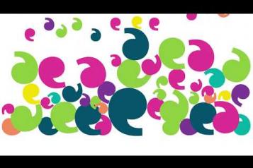 Colourful graphic image of speech bubbles