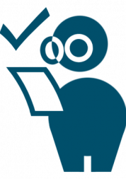 Person looking closely at papers